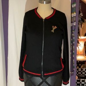 Guess cardigan sweater with smoking lips size small